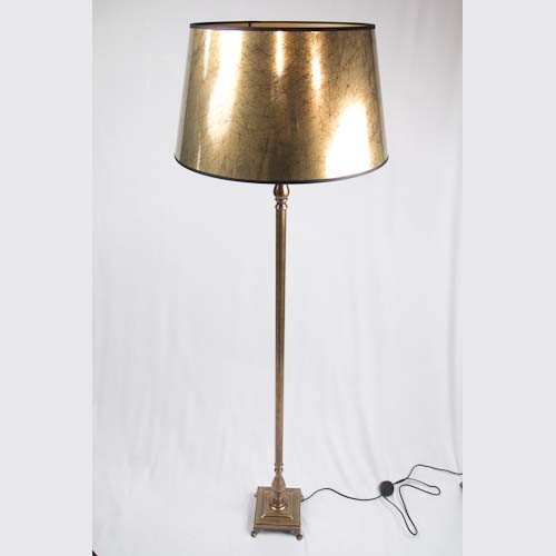 Configurable Brass Floor Lamp With Gold Venitian Shade